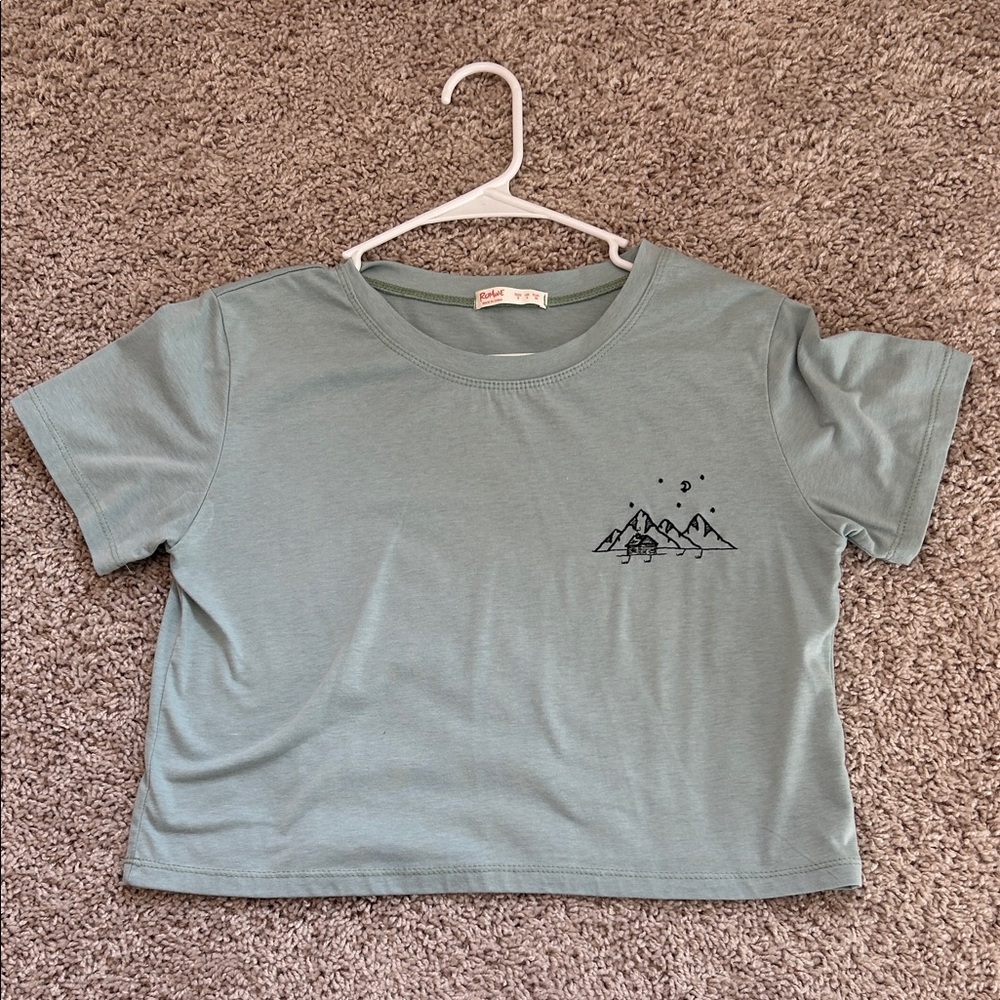 ROMWE Sage Green Tee